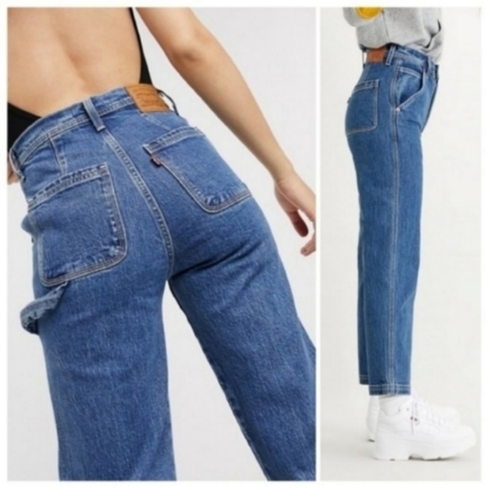 Levi's Ribcage Ankle Utility Straight Leg Jeans Nine to Five High Rise - Picture 13 of 16